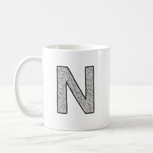 Letter N Initial Coffee Mug – Minimal Modern Style