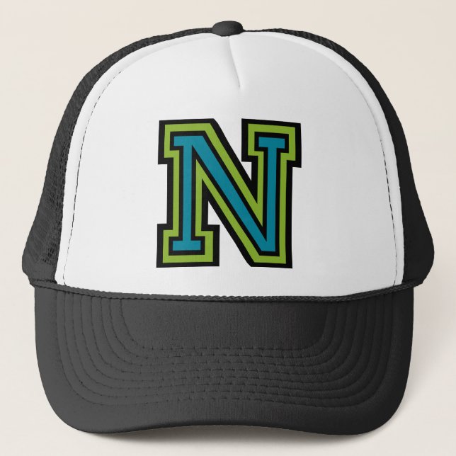 Letter "N" Initial Trucker Hat (Front)