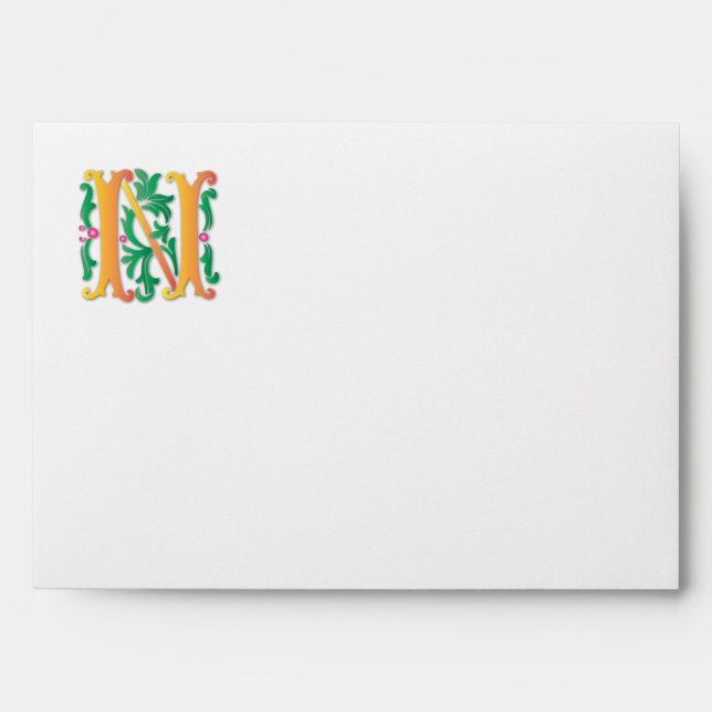 Letter N Monogram Fleur de lis Envelopes (Front)