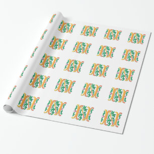 Letter N Monogram Fleur de lis Wrapping Paper