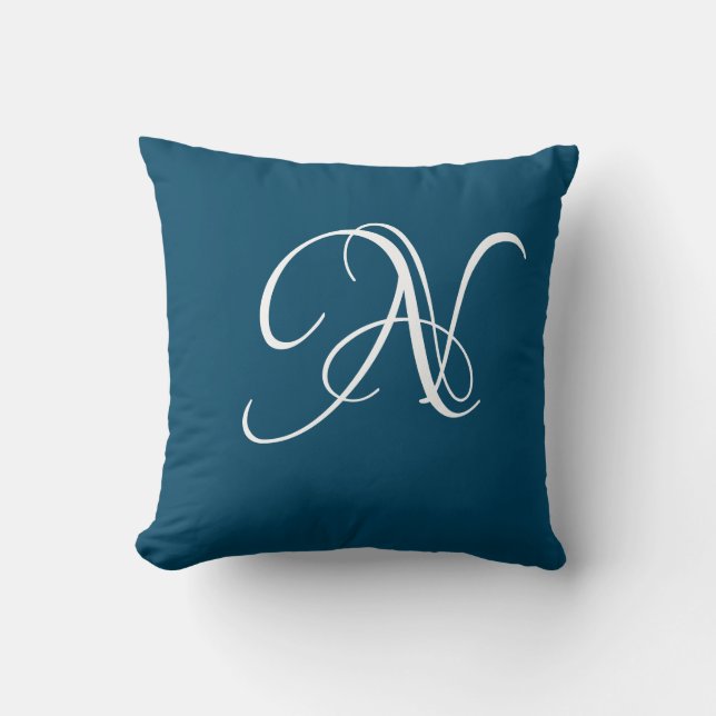 Letter N Monogram Initial Custom Cushion (Front)