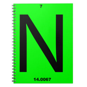 Letter N periodic table Spiral Notebook
