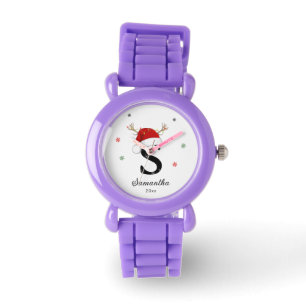 Letter Name Santa Hat   Monogram   Custom Initial Watch
