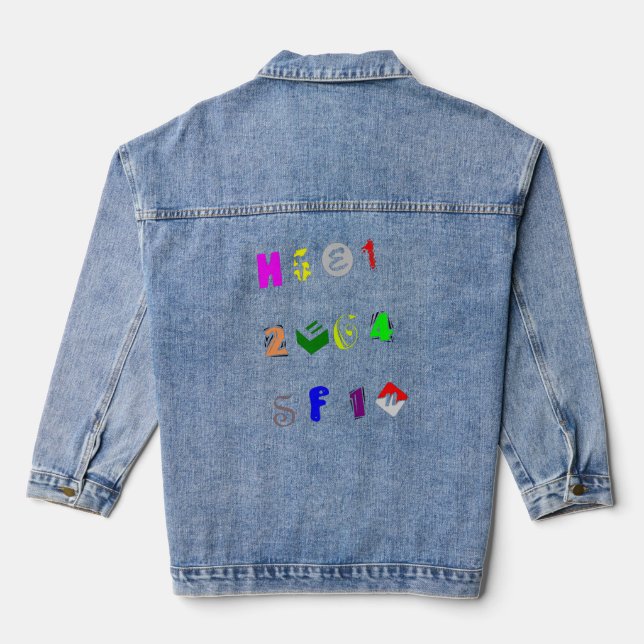 Letter & Number Baby Denim Jacket (Back)