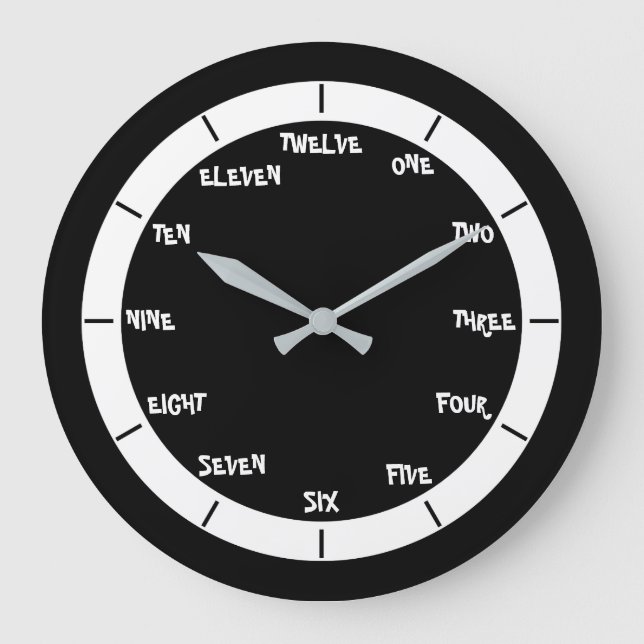 Letter Numbers Large Clock (Front)