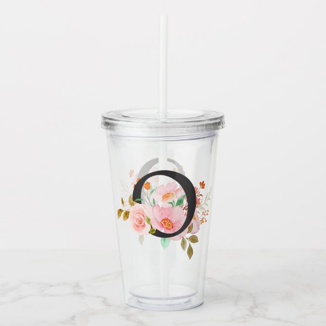 Letter O Acrylic Tumbler (Front)