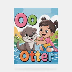 Letter O Alphabet Poster – O is for Otter Cute