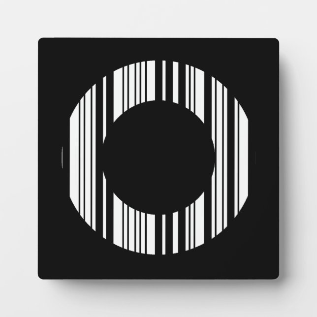 LETTER O BAR CODE First Initial Barcode Pattern Plaque (Front)