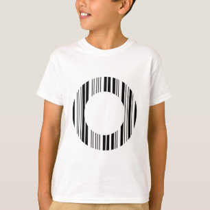 LETTER O BAR CODE First Initial Barcode Pattern T-Shirt