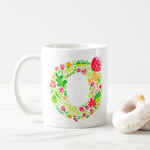 Letter O in Flowers Coffee Mug