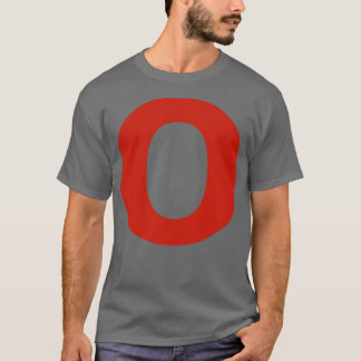 Letter o in Red Text Minimal Typography T-Shirt