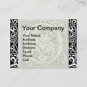 Letter O Mediaeval Monogram Art Nouveau Business Card