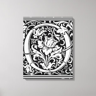 Letter O Mediaeval Monogram Art Nouveau Canvas Print