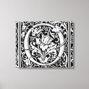 Letter O Mediaeval Monogram Art Nouveau Canvas Print