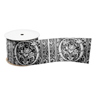 Letter O Mediaeval Monogram Art Nouveau Satin Ribbon