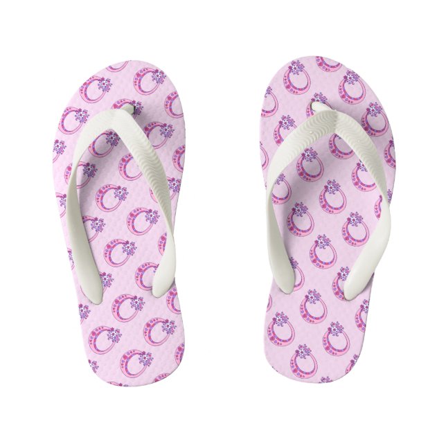 Letter O monogram doodle art flip flops (Footbed)