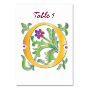 Letter O Monogram Fleur de lis Table Number