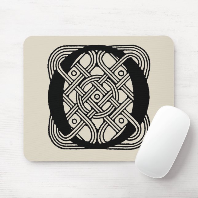Letter O Vintage Celtic Knot Monogram Mouse Pad (With Mouse)