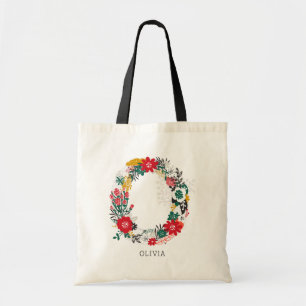 Letter O   Whimsical Floral Letter Monogram Bag I