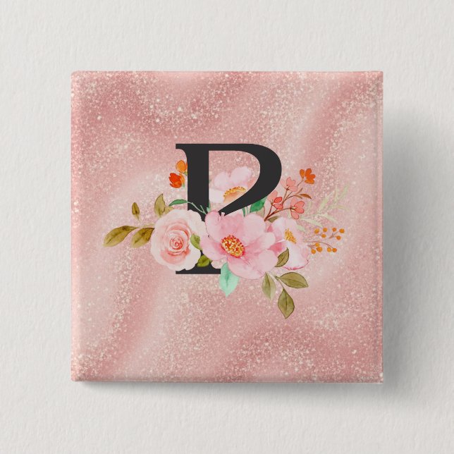 Letter P 15 Cm Square Badge (Front)