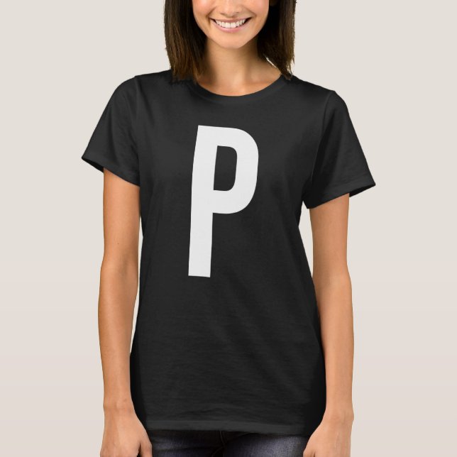 LETTER P ALPHABET MONOGRAM INITIAL T-Shirt (Front)