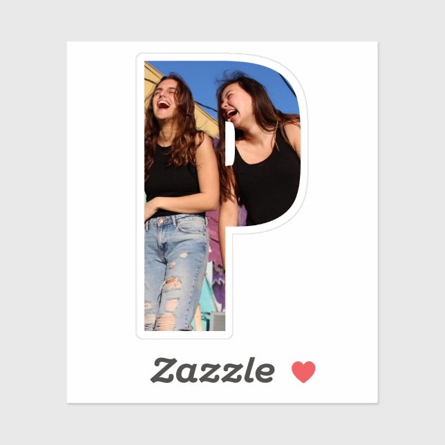 Letter P Alphabet & Photo Custom-Cut Vinyl Sticker (Creator Uploaded)