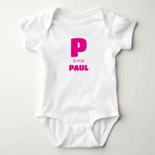Letter P Baby Clothes, Baby Name One Piece  Bodysuit