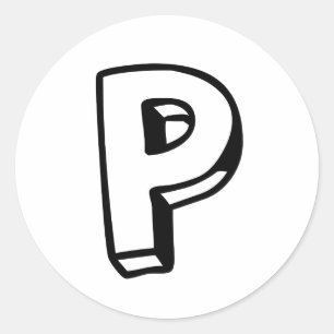 Letter P Classic Round Sticker