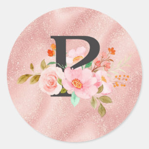 Letter P Classic Round Sticker