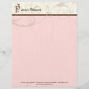 Letter P Cupcake Business Letterhead