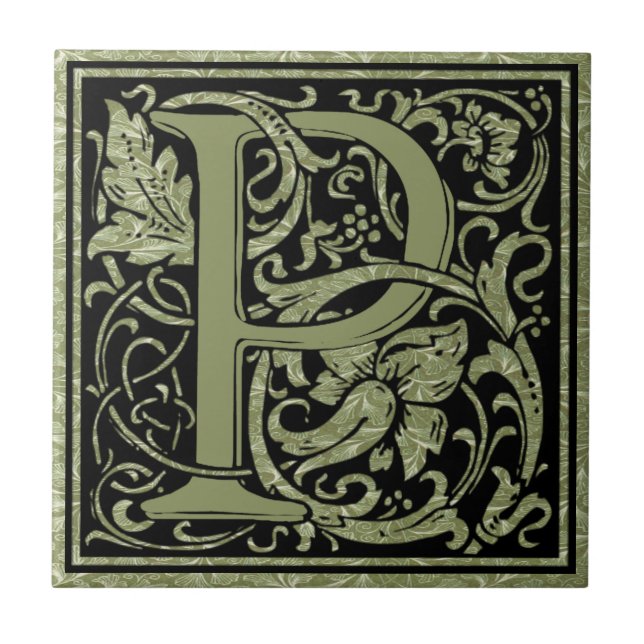 Letter P First Letter Monogram Tile (Front)