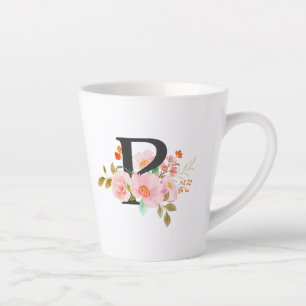 Letter P Latte Mug