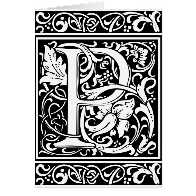 Letter P Mediaeval Monogram Art Nouveau (Front)