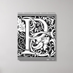 Letter P Mediaeval Monogram Art Nouveau Canvas Print