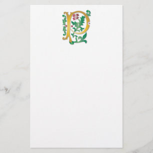 Letter P Monogram Fleur de lis Stationery