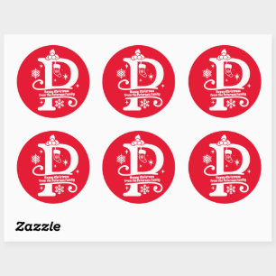 Letter P Monogram Initial Family Name Greeting Classic Round Sticker