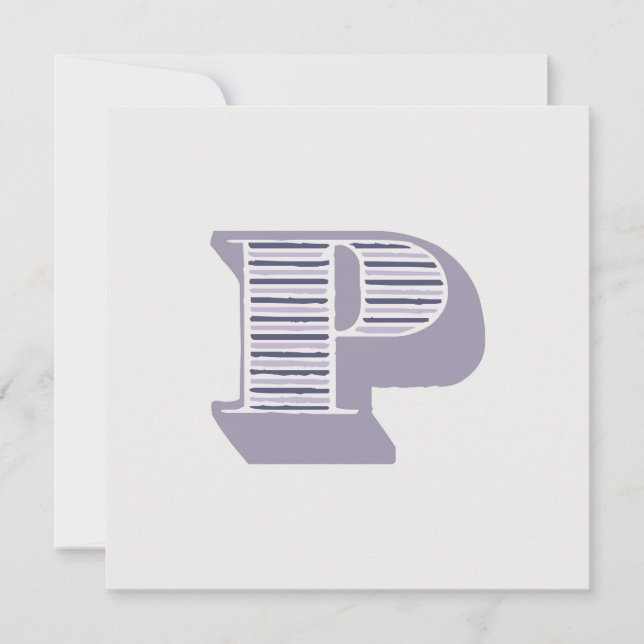 Letter ‘P’ Monogram Invitation (Front)