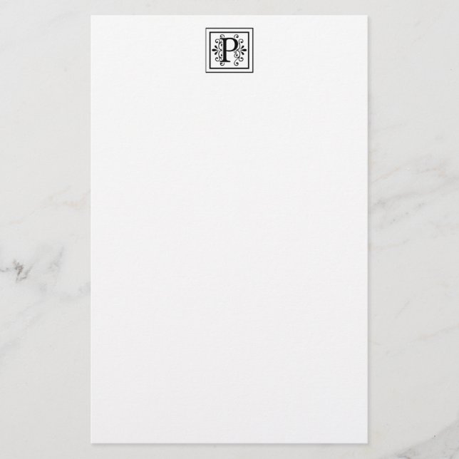 Letter P Monogram Stationery (Front)