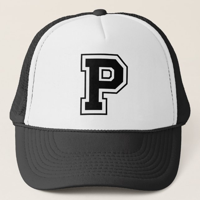 Letter "P" Monogram Trucker Hat (Front)