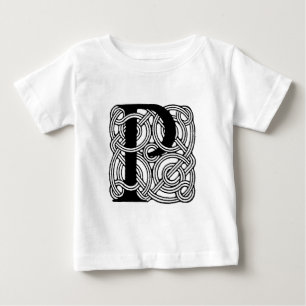 Letter P Monogram Vintage Celtic Knot Print Baby T-Shirt