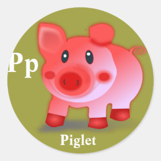 Letter P Piglet Stickers
