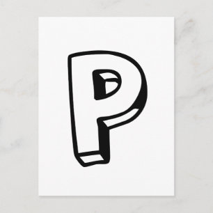 Letter P Postcard