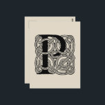 Letter P Vintage Celtic Knot Monogram Postcard<br><div class="desc">Celtic Knot Letter P To add or change the background colour, click on "Edit this design", click on "background" and choose a colour. If this product has two sides, click on "layers", choose back, and choose the colour for the second side. Then click on "done" and purchase your item. The...</div>