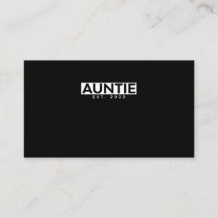 Letter Print Graphic Auntie est. 2022 Business Card