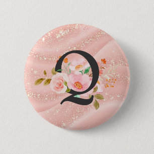 Letter Q 6 Cm Round Badge