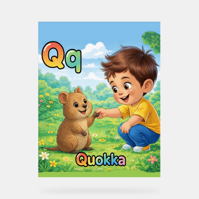Letter Q Alphabet Poster – Q is for Quokka (Front)