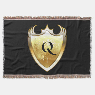 Letter Q Capital Alphabet Throw Blanket