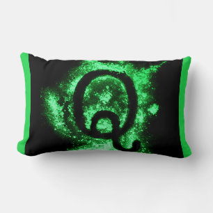 Letter Q Green Capital Alphabet Lumbar Cushion