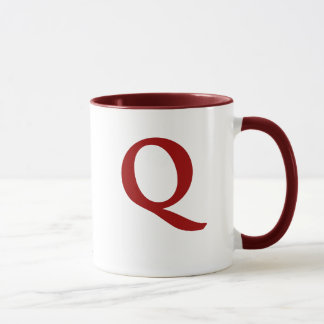 "Letter Q"  "Matt Antique Bold" Mug