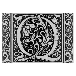Letter Q Mediaeval Monogram Art Nouveau Cutting Board